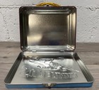 Vtg Superman Lunch Box Metal 3d Embossed Front Man Of Steel - Tin Box Co 