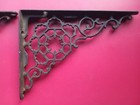 Fab Pair Of Antique Cast Iron Shelf Brackets   victorian eastlake Era Design 