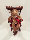 Dan Dee Christmas Moose Rocking Chair Animated Singing Lighted Works Mint