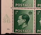 Gb Keviii 1936 1 2d Green Cylinder Block 10  Dot Mint Mnh Edward Viii Control