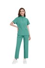 Summer Niaahinn Scrub Nurse Uniform Women Scrub Set Zip-neck Tops Straight Pants