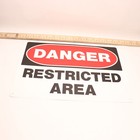 Everbilt Danger Restricted Area Sign Aluminum White red black 10  X 14  566943