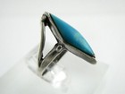 Southwestern Unmarked Sterling Silver Turquoise Cabochon Ring Size 6 25 3 5g