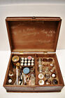 Antique Wooden Medical Apothecary Box With Glass Bottles   Instruments India Old