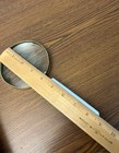 Vtg Brass Magnifying Glass Large 9  Heavy 4  Diameter Lens Marble Handle