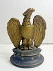 Pair Vintage Bookends Cast Metal American Eagle Black   Gold Stars