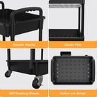 3 Tier Rolling Utility Cart With Handle rebecat 3 With Handle  Black