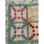 Vintage Patchwork Baby Crib Quilt 1940s   1950s Handmade Feed Sack Fabric  