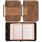 Brown Bible Cover Faux Leather With Scripture For Men Women Medium Large Size