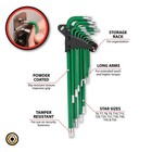 Performance Tool W80200 13-piece Long Arm Star Key Set Green