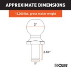 Curt 2 Inch Trailer Hitch Ball 12000lb Capacity Chrome Towing Ball Shank