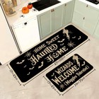 Halloween Kitchen Mat Set  17 x29 and17 X47 Non-slip Floor Rugs With Black
