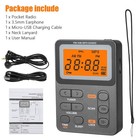 Portable Radio Am Fm Rechargeable Pocket Radio W  Best Reception Digital Tuning