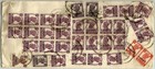 Kuwait 1947 Rare Cover With 49 Stamps Used On It  Cat    330 As Used Stamps Only