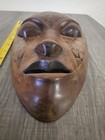 Hand Carved Wood Tribal Mask African Style Geometric Folk Art Wall Decor 12 
