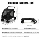 Xxl Large Dog Stroller Outdoor Pet Jogger Stroller With Easily Walk In out Doors