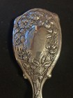 Antique H  Matthews Sterling Silver Repousse Hand Mirror Birmingham England 1905