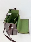 Vintage Soligor Camera Case Brown Green Interior Made In Japan Shoulder Strap