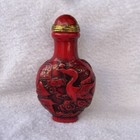 Good Chinese Cinnabar Hand Carved Lacquer Perfume Snuff Bottle 