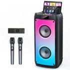 Bluetooth Speaker With Microphone  Home Party Karaoke Speaker With Dj Light mic