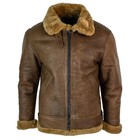 Men s Brown Sheepskin Shearling Jacket - Raf Aviator Pilot Leather Bomber Jacket