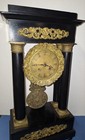 Antique French Vincenti Ebony Portico Bell Chime Clock 8 Day Working