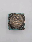 Antique French Victorian Ceramic And Bronze Inkwell 19th C  