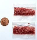 Rare Murano Micro Seed Beads  Bright Red Antique Whiteheart Beads  12 0