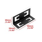  4 Pack  Black Metal Coated Boltless Shelving Upright Connectors 96x26x26mm