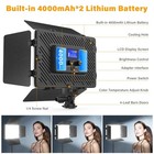 2 Pack Led Video Light Panel Light With Barndoor  8000mah Rechargeable Camera   