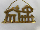 Vintage Brass House Tree Key Holder Hanger Wall Hanging 5 Hooks Key Holder
