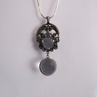 Vintage Pools Of Light Rock Quartz Sterling Angel Necklace