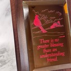 Vintage 1989 Friendship Cardinal Mirror Plaque Wood Wall Hanging Tii