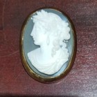Fabulous Antique Cameo Set In Heavy Gold  19th Century French Hardstone Agate
