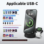 2in1 Charging Station Wireless Charger Dock For Apple Watch 9 8 Airpod Iphone 15