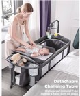 Adovel  Baby Bassinet Bedside Crib  Pack And Play With Mattress  Diaper Changer 