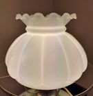Ruffle Rim Melon Milk Glass Lamp Shade  7  Fitter