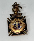 Knights Of Columbus K Of C Templar Gold Filled Pendant Fob Helmet And Shield