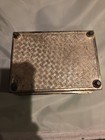 Antique Asian Chinese Dragon Silver Tone Metal And Wood Hinged Trinket Box