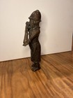 Bronze Horn Player Figurine Benin Style African Art Cast Metal Sculpture