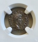 Roman Empire Lucius Verus Denarius Ngc Au Ancient Silver Coin