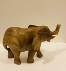 Wooden Heavy Hand Carved Elephant Sculpture Statue Vintage 7    Figurine