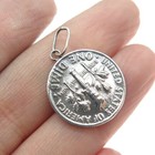 925 Sterling Silver Vintage 1964 Liberty 1 Dime Us Of America Coin Pendant