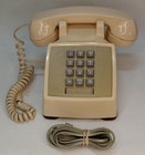 Vtg At t Touchtone Button Desk Phone Beige 2500dmg Usa Western Electric Vgc