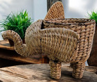 Elephant Basket Rattan Wicker Water Hyacinth 12 x 18  Planter Storage