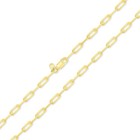 14k Gold Plated 925 Solid Sterling Silver 24 In Paperclip Chain Necklace 4mm