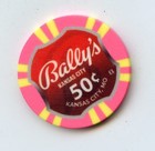  50 Chip From The Ballys Casino Kansas City Missouri Ceramic
