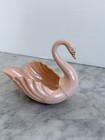 Vintage Lenox Pink Swan Trinket Dish Gold Trim Open Tail Porcelain Green Mark