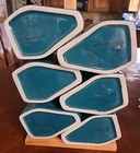 Rodolfo Padilla Stacking 6 Mugs Drip Stoneware Coffee Espresso Blue Green Mexico