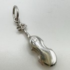 Vintage Sterling Silver Violin Charm Or Pendant Musical Instrument Guitar